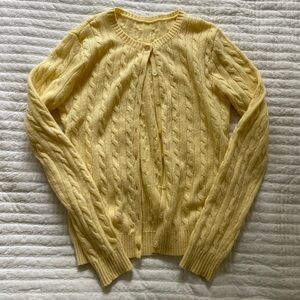 Brandy Butter Yellow Cable Knit Cardigan